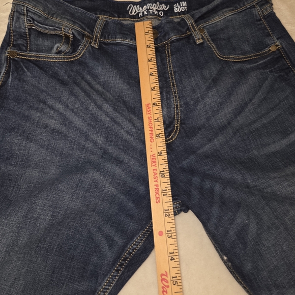 Wrangler Retro Slim Bootcut Jean Mens Dk Blue Denim Sz 36x34 Cowboy Ranch Rodeo - Picture 9 of 10